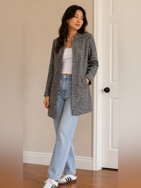 Zara Jackets & Blazers - Zara Gray Marled Open-Front Trench Coat